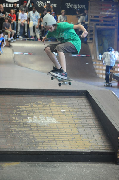Jackson Newkirk going for it with an ollie